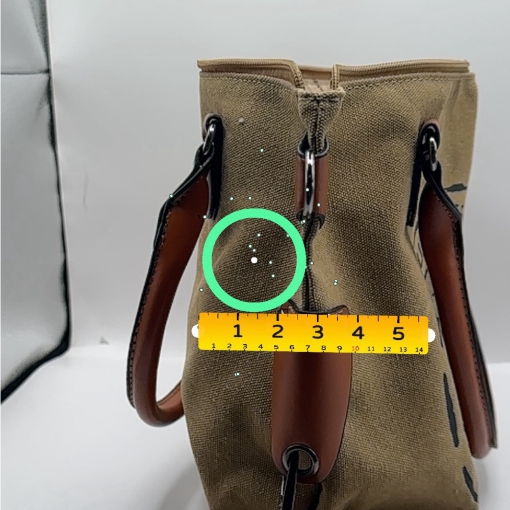 Generic Paris Canvas Tote Bag, Canvas & Faux Leather, Approx. 12 x 15 x 4 in - Picture 7 of 10